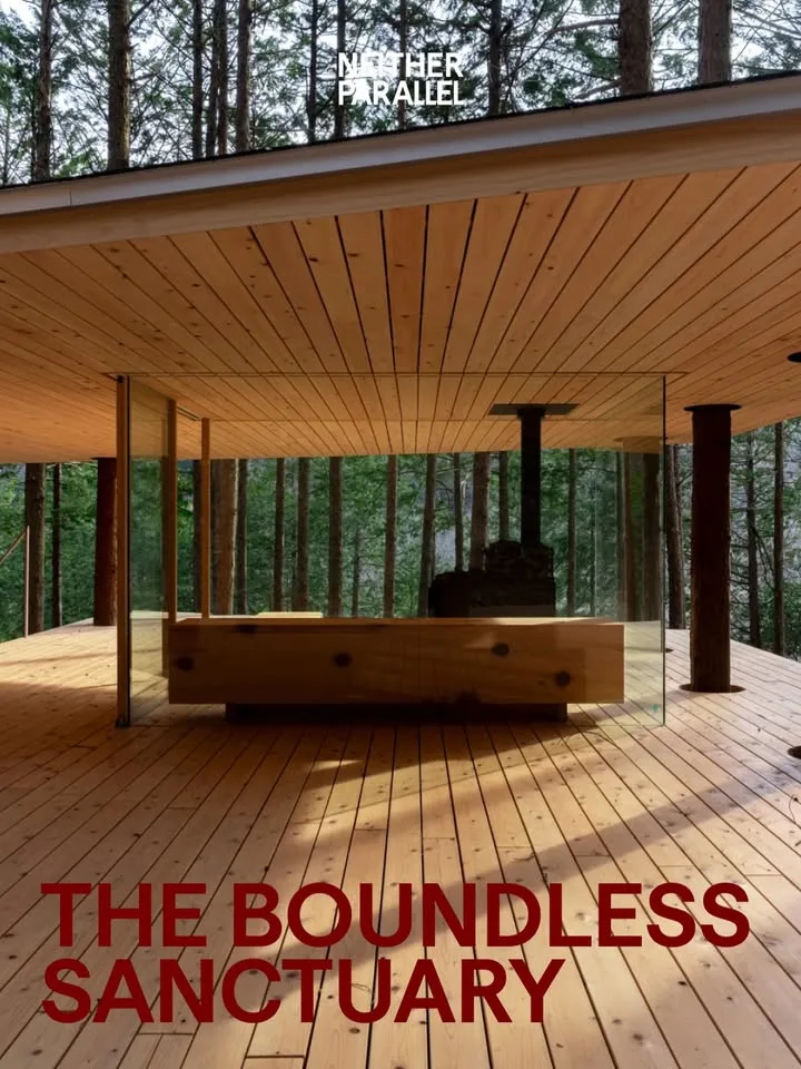TREE SAUNA at Silent River is a minimalist architecture designed as an…