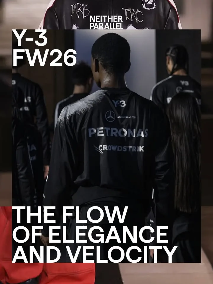 Y-3 FW26 seamlessly fuses ”Dark & Draped“ aesthetics with razor-sharp precision,…